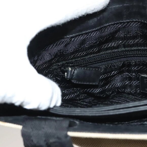 PRADA Sports Tote Bag Canvas Beige Black Auth bs27461 - Picture 16 of 16